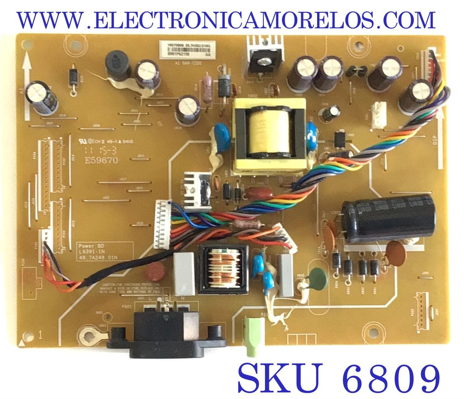 FUENTE PARA MONITOR ACER / NUMERO DE PARTE 55.7H302.019G / 48.7A248.01N / 19070906 / B901P62158 / MODELO P237HL
